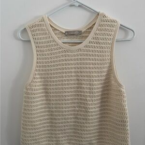 Everlane Crochet Knit Cami in Canvas